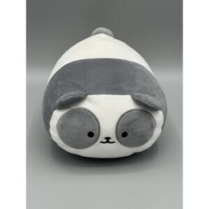 Anirollz Panda Round Plush 8” Stuffed Animal Gray & White